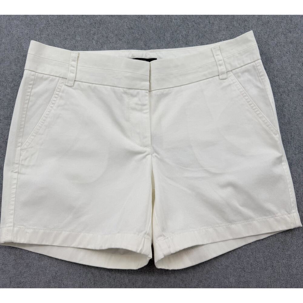 J.Crew White City Chino Shorts 5 Inch Inseam Classic Preppy Size 6 Minimalist